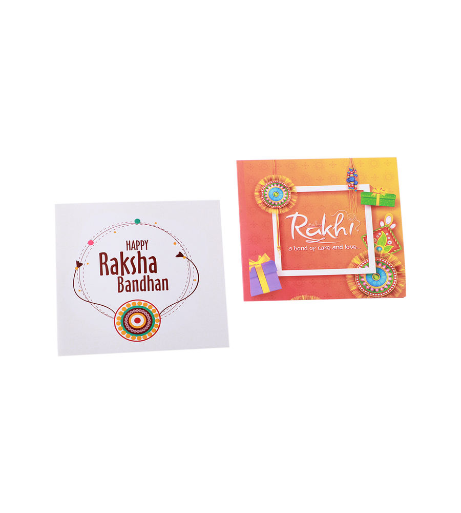 YouBella 2 Rakhi and 2 Greeting Card Combo for Brother (Multi-Colour) (YBRK_95)